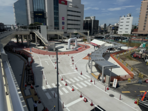 取手駅西口交通広場が開通、ラウンドアバウト方式で利便性向上