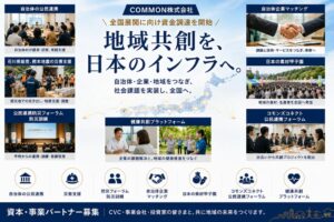 COMMON、地域共創モデルの全国展開へ資金調達とパートナー募集を開始