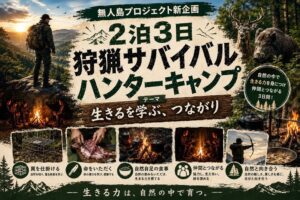 無人島プロジェクト初の狩猟サバイバルキャンプが京都府綾部市で26年11月開催へ