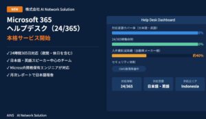 AI Network Solutionが24時間365日対応M365ヘルプデスク提供開始