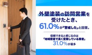 外壁塗装の訪問営業に61.0％が警戒　信頼できる業者は地域密着が最多に