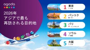 アゴダのアジア再訪都市ランキングで東京が初の1位、福岡も初のトップ10入り