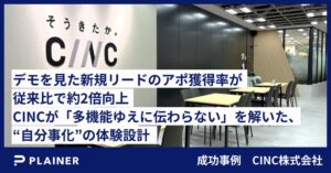 CINCがPLAINER導入でデモを公開、新規リードのアポ獲得率が約2倍に向上