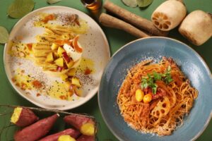 YURTに秋限定の焼きスイートポテトパンケーキとパスタが登場へ