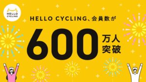 HELLO CYCLINGの会員登録者数が600万人を突破 OpenStreetが発表