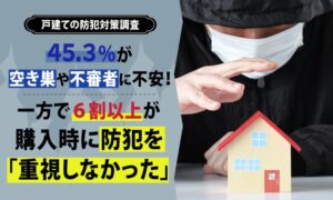 持ち家戸建て住民の45.3％が空き巣などに不安　対策特になしは38.7％