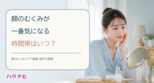 顔のむくみが気になる時間帯は朝と午前中で71％　ハリナビが女性500名に調査