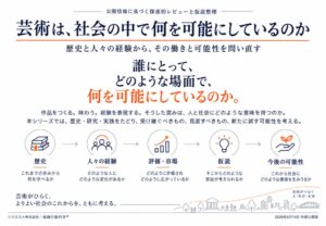 リクエスト、芸術の働きや可能性を整理した全10枚の図解資料を公開