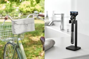山崎実業が自転車用収納バッグや片手で切れるペーパーホルダーなどの新製品を公開