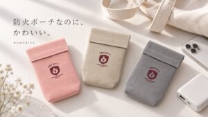 モバイルバッテリーを持ち歩く女性向け防火ポーチMAMORICAが発売