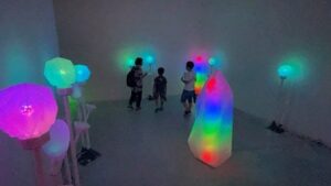 米子高専が鳥取県立美術館でアフター万博展示 パビリオン作品などを再構築し公開