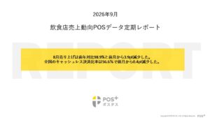 ポスタス、2026年8月度の飲食店売上動向を発表 売上は前年対比98.9%に