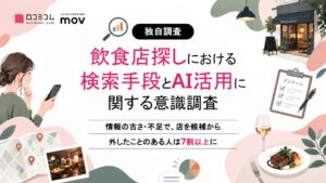 mov 飲食店探しでの検索手段とAI活用に関する意識調査結果を公開