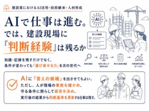 リクエスト、建設現場のAI活用と判断経験の継承を扱う図解資料を無料提供