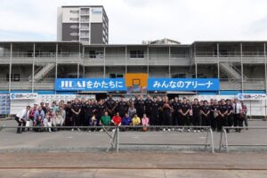 シーホース三河が2028年秋開業予定の新アリーナ建設現場で特別見学会を実施