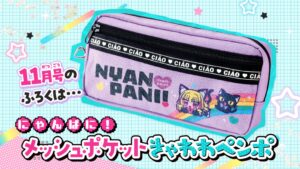 ちゃお11月号のふろくにメッシュポケットペンポーチ なかよしパーティーシールも