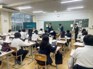 桑原組が高島市立安曇川中学校でマナー講座を実施 職場体験を前に2年連続