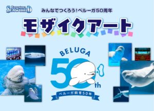 鴨川シーワールド、ベルーガ飼育50周年記念のモザイクアート用写真募集企画へ