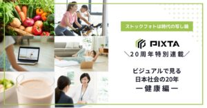 ピクスタが20年の健康像の変化を分析　メンタルヘルス検索は10年で約12倍
