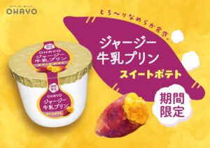 オハヨー乳業、ジャージー牛乳プリン スイートポテトを2026年10月6日より発売へ