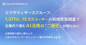 エクサウィザーズら、生成AI実利用ログ調査で上位10％が利用量の約半数と発表