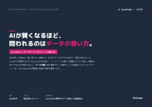 パタンナーがSnowflakeユーザー向けデータマネジメント白書を無料公開