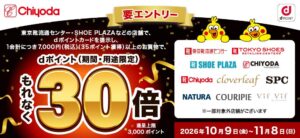 チヨダがdポイント導入 東京靴流通センターなどでポイント30倍キャンペーン開催へ