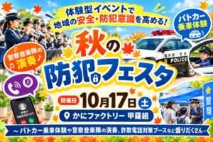 伝食と敦賀警察署、かにファクトリー 甲羅組で秋の防犯フェスタを10月17日に開催へ