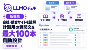 IteraのLLMOチェキ、プロンプトを最大100本自動設計する新機能を提供開始