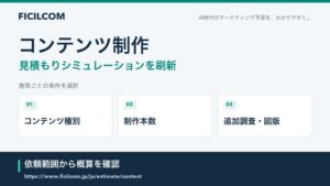フィシルコムがコンテンツ制作の見積もりシミュレーションを刷新