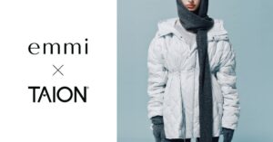 emmiがTAIONとの別注ダウン2型を10月14日より直営店舗で発売へ