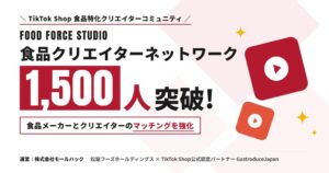 モールハック、TikTok Shop食品特化の登録クリエイター数1,500人突破