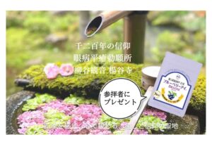 わかさ生活 京都の楊谷寺でブルーベリーアイDELUXEを数量限定配布