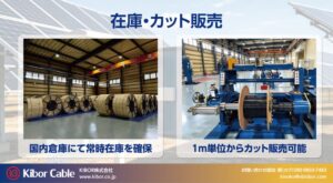 KIBORが高圧ケーブルの国内在庫を確保、メートル単位のカット販売に対応