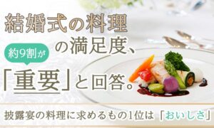 結婚式の料理「満足度が重要」9割超、求める要素は味や品質