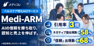 メディコレ、ヘルスケア特化のAIO対策サービスMedi-ARMを提供開始