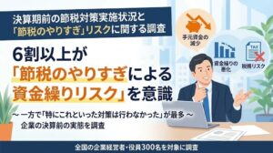 決算期前の節税対策実施状況調査：「節税のやりすぎ」リスクへの意識は44.0%対56.0%で二分、決算前の対策は「特になし」が最多