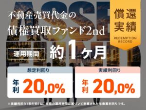 ミラリタの不動産債権買取ファンドが償還完了 約2週間前倒しで年利20%を分配
