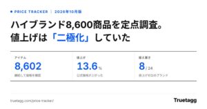 Truetaggがハイブランドの価格調査公開 継続調査の13.6%で値上げ