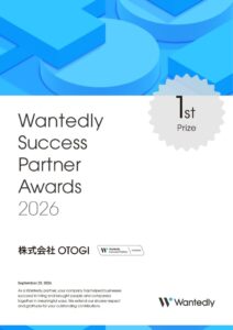 OTOGIがウォンテッドリーの最高位賞Platinum Partnerを受賞
