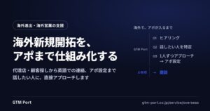 GTM PortがBtoB向け海外新規開拓支援を提供開始 アポ獲得まで代行