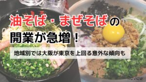 油そば・まぜそばの開業が急増！2025年は前年比75％増