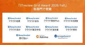 マネーフォワードの10製品がITreviewアワードでLeaderを受賞