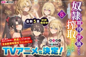 奴隷からの期待と評価のせいで搾取できないのだがのTVアニメ化決定 最新5巻も発売