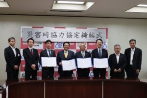 姫路市医師会、姫路市歯科医師会及び姫路薬剤師会との災害時医療救護協定締結式へ