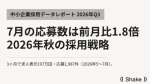 【中小企業採用レポート 2026年Q3版】2026年秋の採用戦略