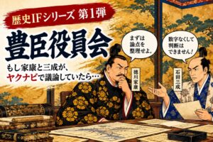 歴史上のもしもで役員会の意思決定描く新企画 第1弾は家康と三成の豊臣役員会