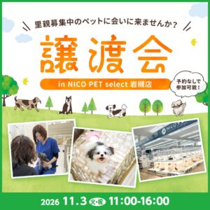 2026年11月3日にペッツファーストグループ譲渡会を開催へ