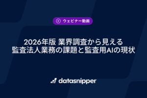 DataSnipperが監査用AIの現状と課題を解説するウェビナー録画を配信
