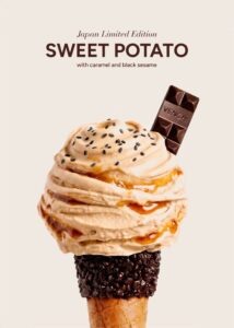 【ヴェンキ】秋冬ジェラート「スイートポテト」を10月29日（木）より発売。ほっくりしたさつまいもの甘みと黒ごまの香りが織りなす季節の味わい。